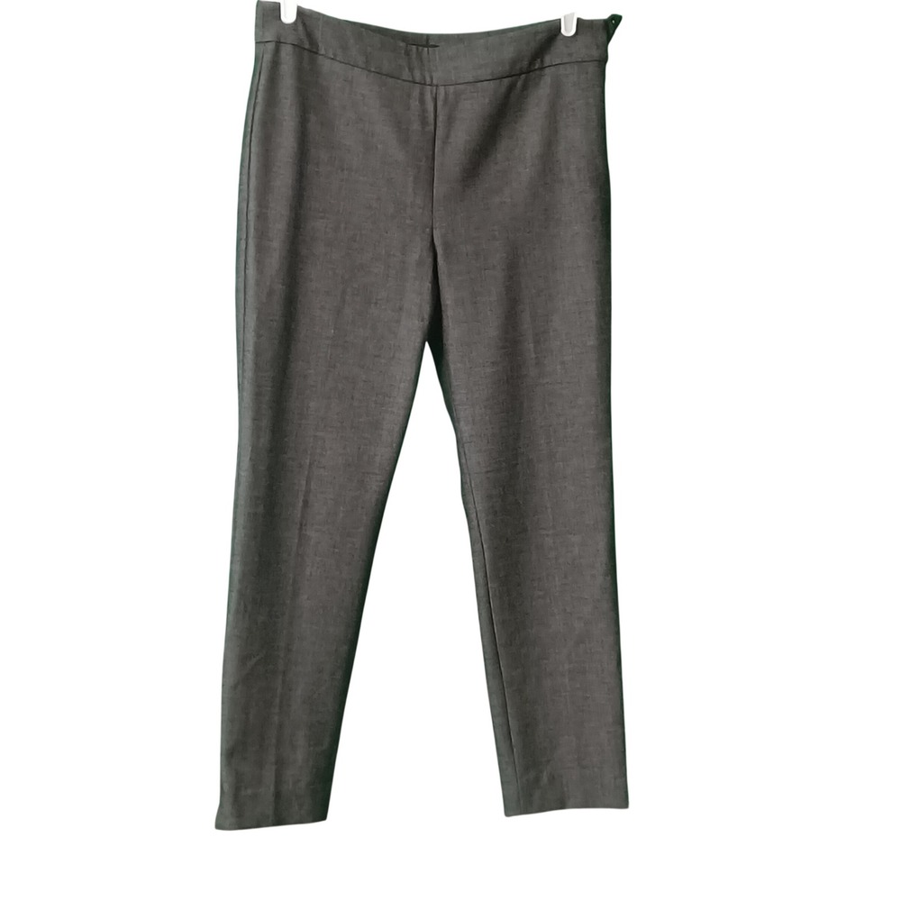 Talbots Chatham Ankle Pants Womens 12 Gray Heather Side Zip Stretch Trousers